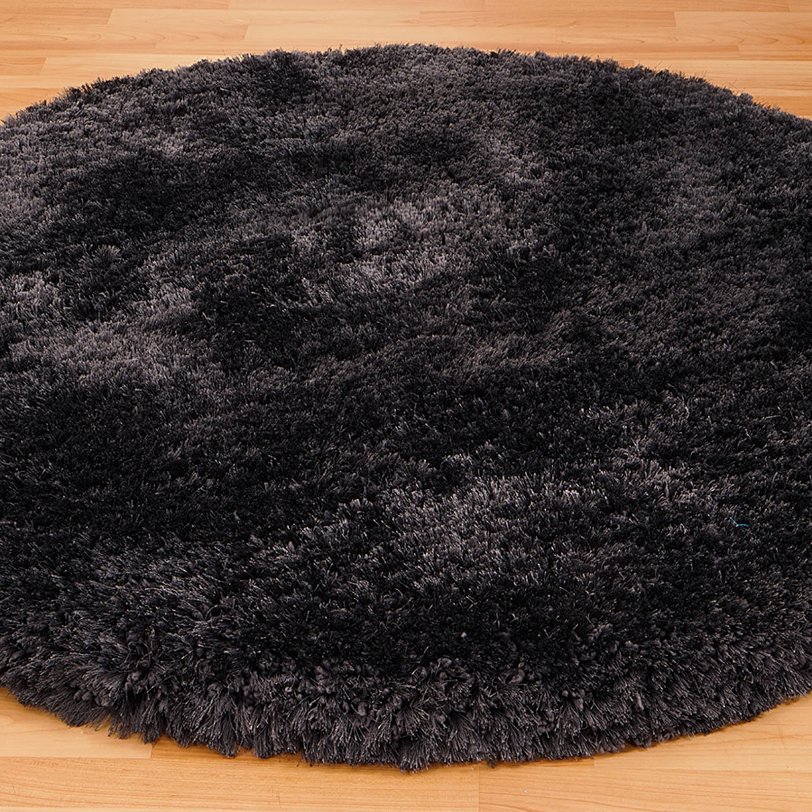 Revival Circlular Shaggy Rugs In Anthracite